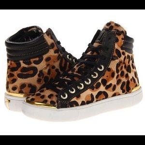 Ted Baker Merip Leopard Haircalf Hightop Sneakers